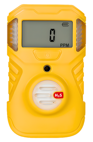 Detector de gas H2S portátil modelo industrial para medición de sulfuro de hidrógeno en industrias y espacios confinados